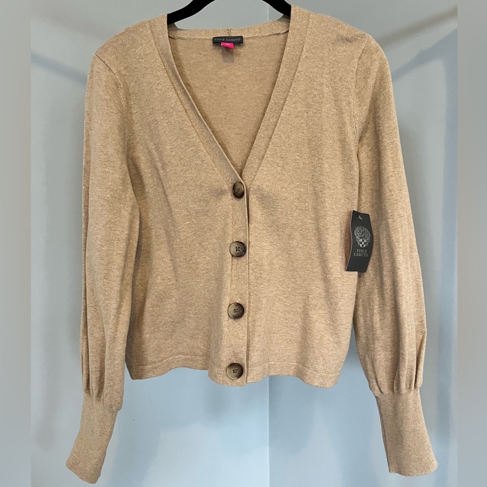 Vince Camuto Light Brown Button Up Cardigan XS
